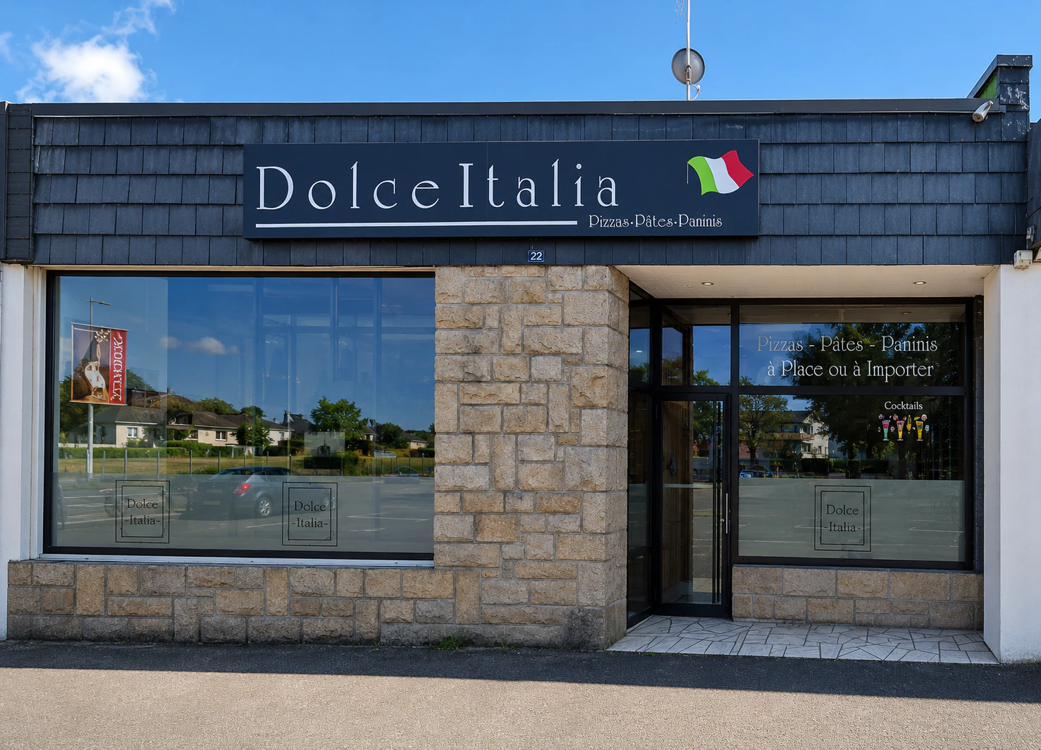 Façade du restaurant Dolce Italia à Loudéac