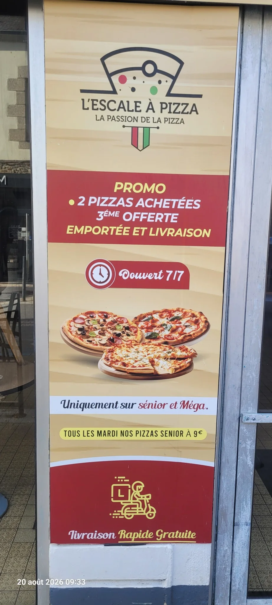Offres de L'Escale à Pizza