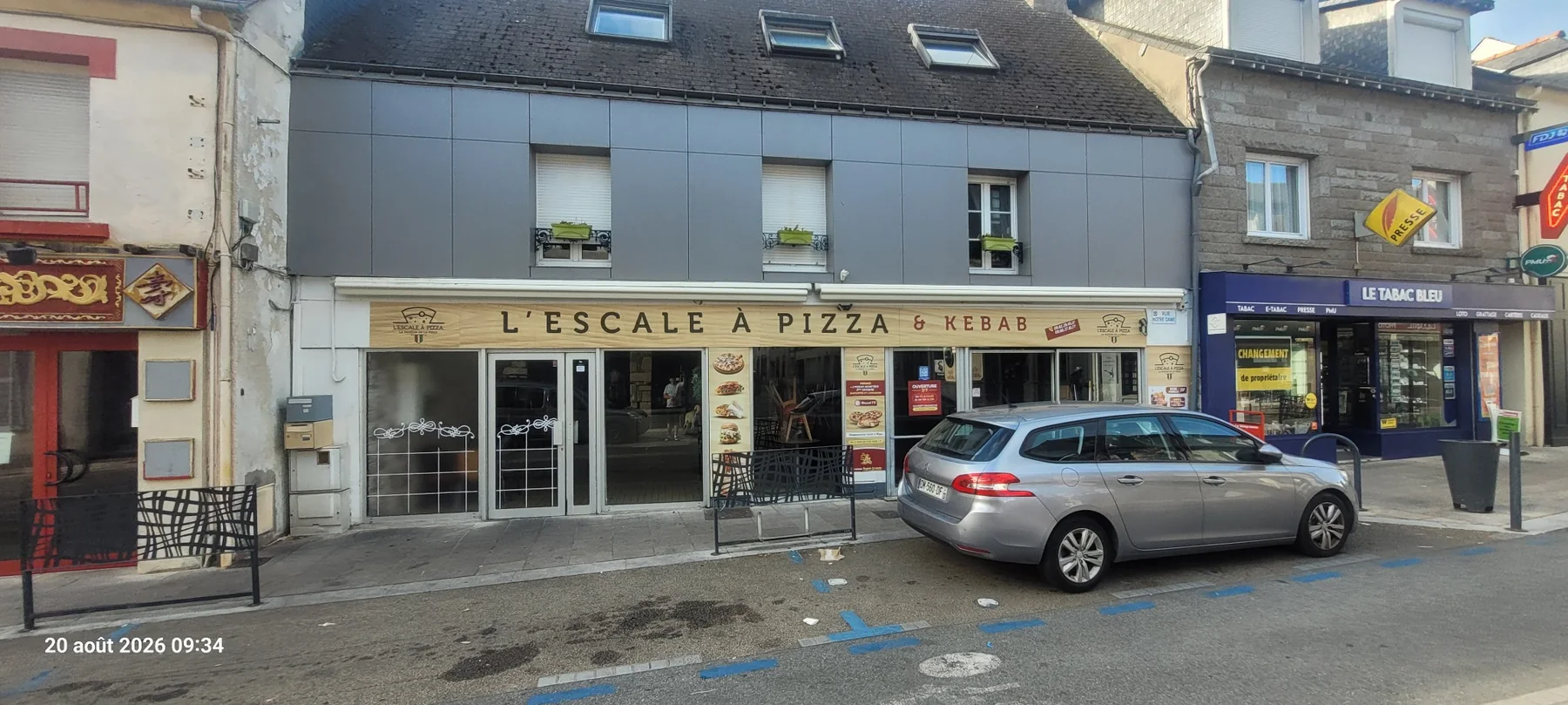 Façade de L'Escale à Pizza à Loudéac